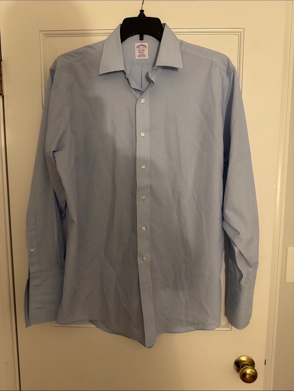 Brooks Brothers Light Blue Men's Dress Shirt with Spread Collar